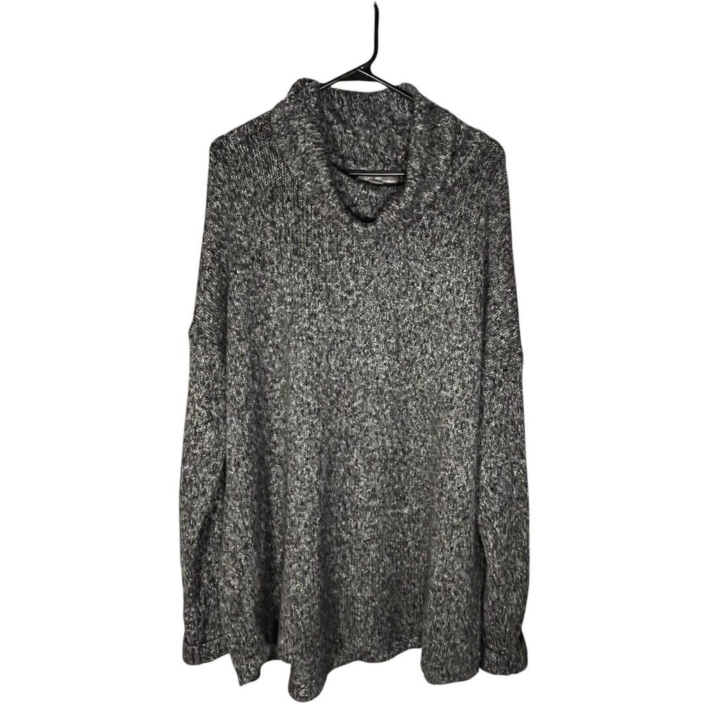 Eddie Bauer Women's Cowl Neck Long Sleeve Sweater Gray 2XL